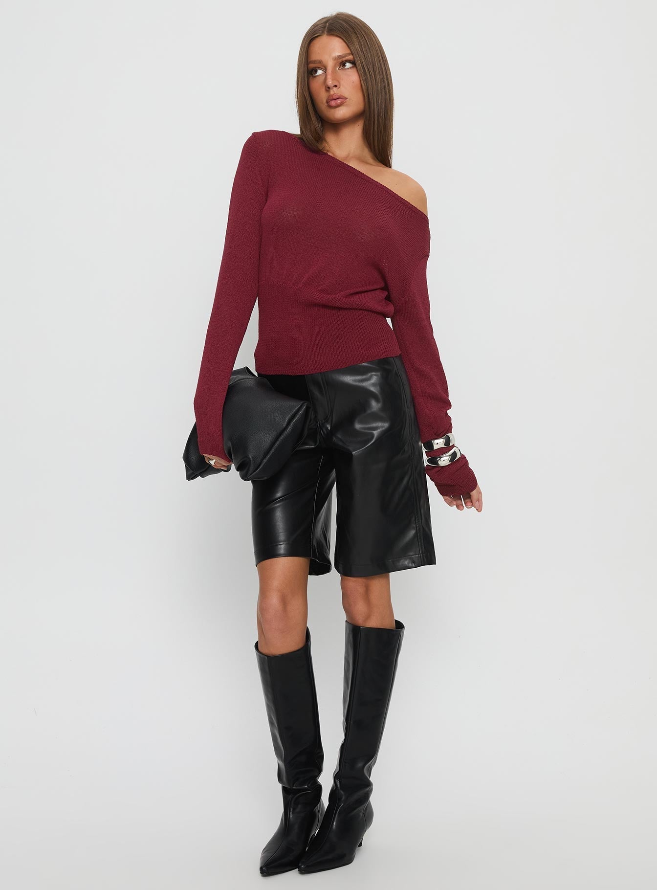 Wrenlea Faux Leather Tailored Short Black