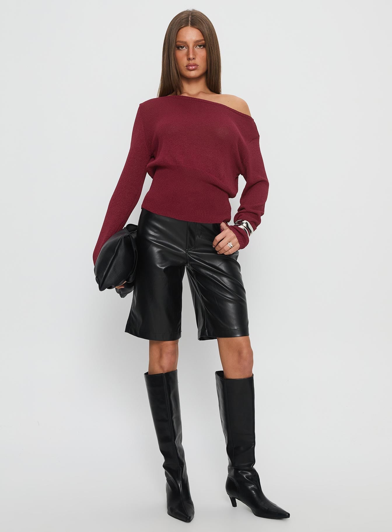 Wrenlea Faux Leather Tailored Short Black