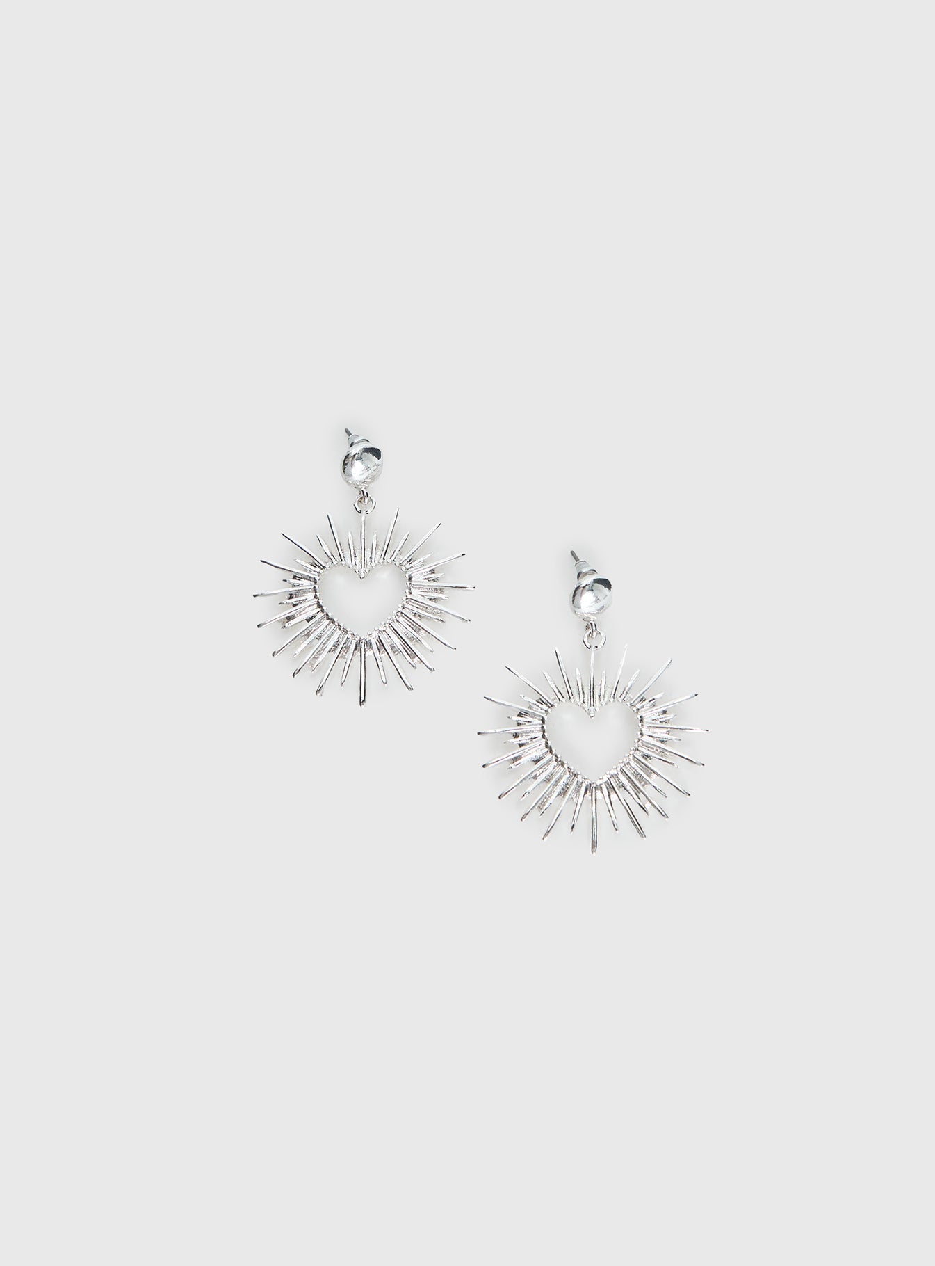 Manifest It Heart Earrings Silver