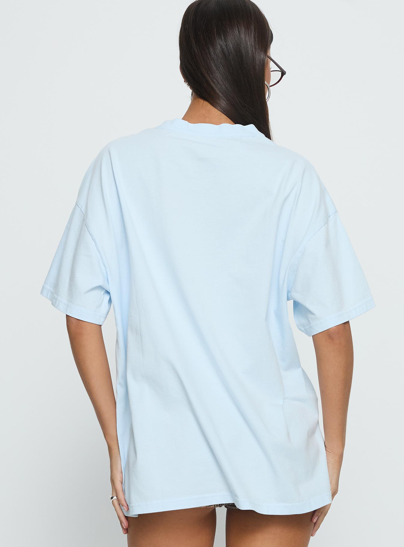 Ride Like The Wind Oversized Graphic Top Blue