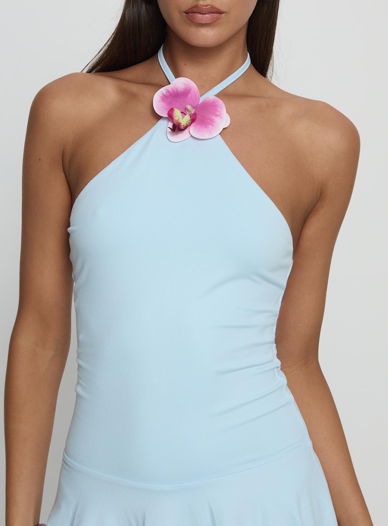 Arnon Flower Detail Playsuit Blue