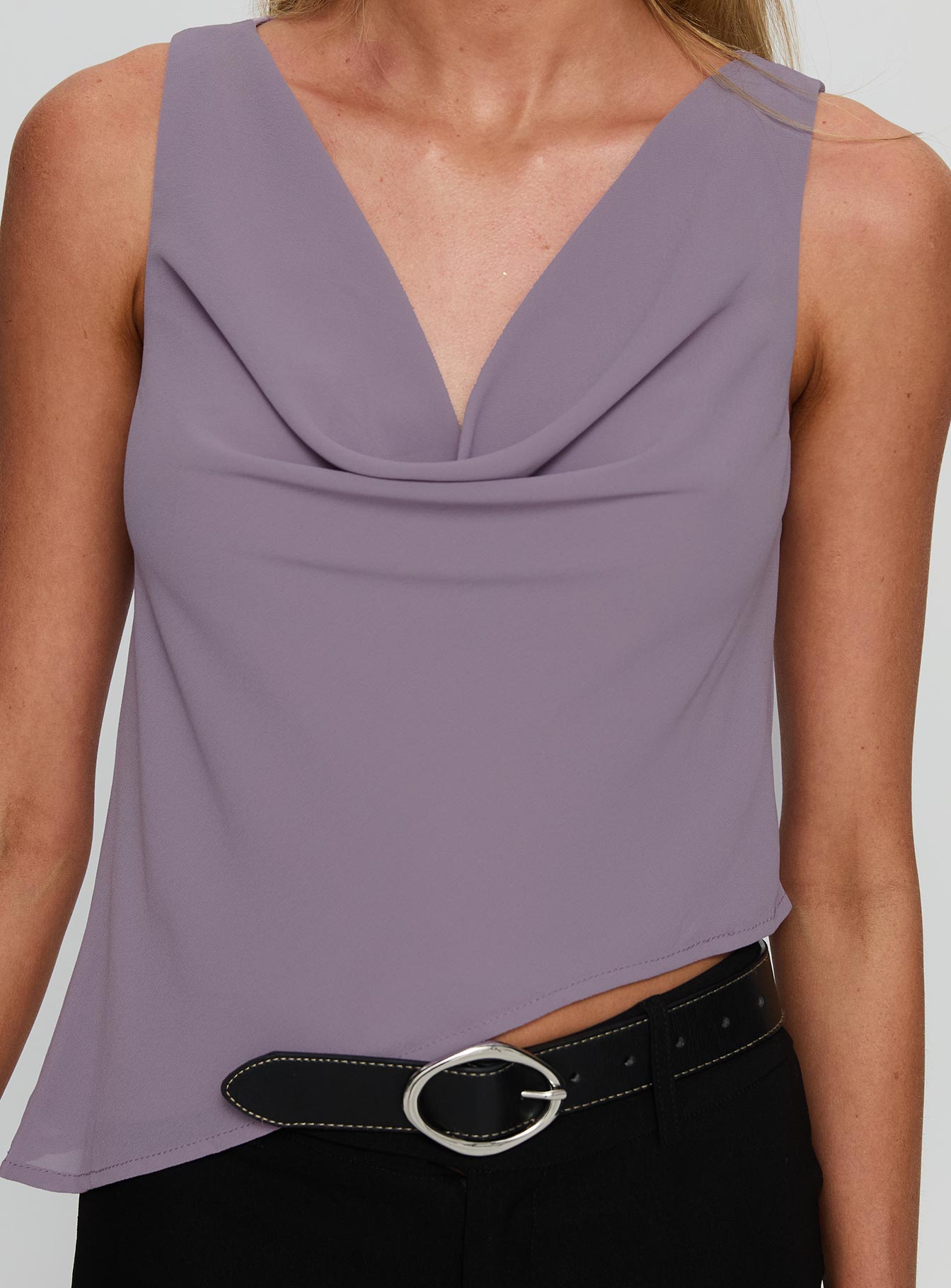 Forever Curious Cowl Neck Top Mauve