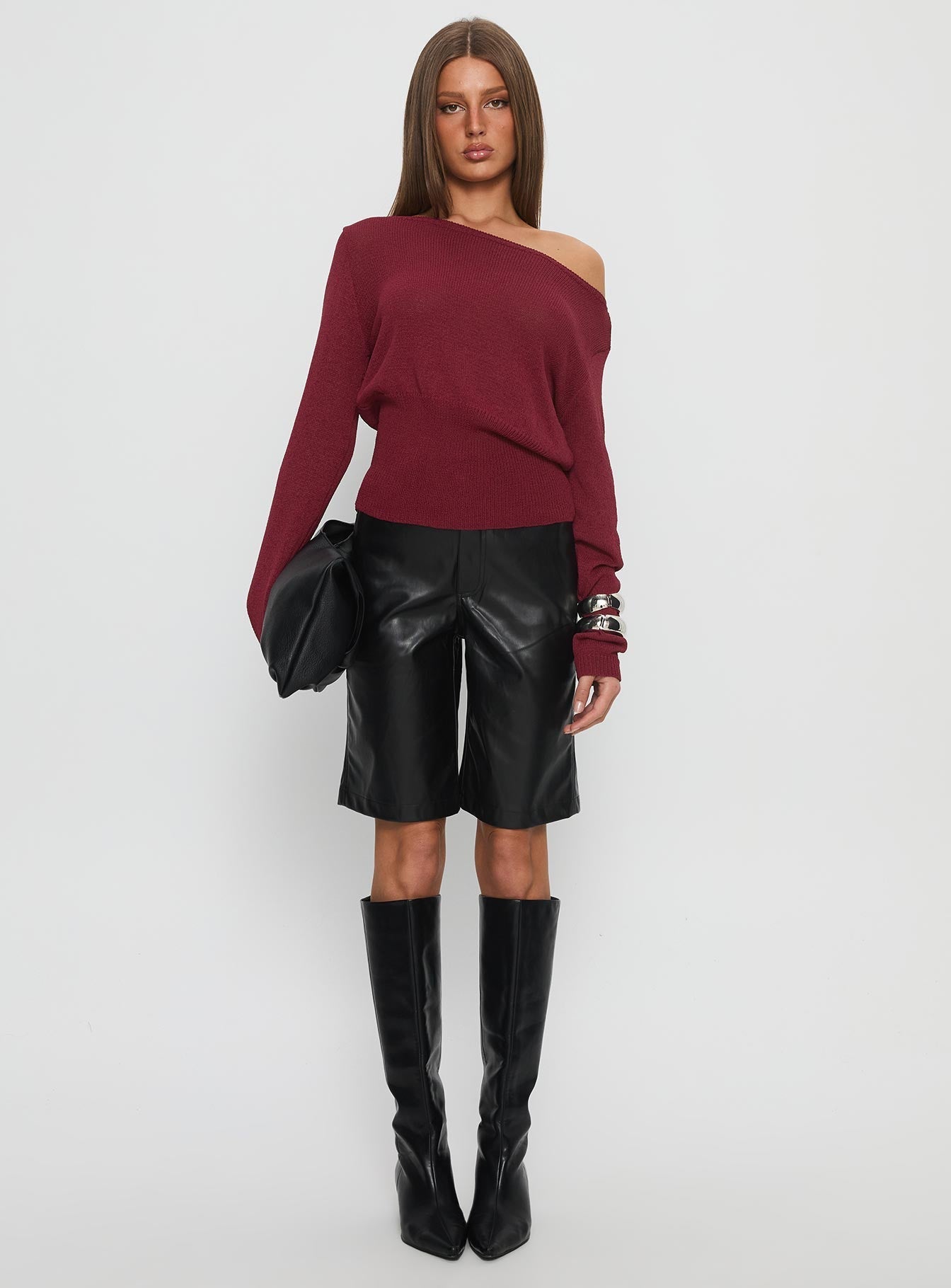 Wrenlea Faux Leather Tailored Short Black