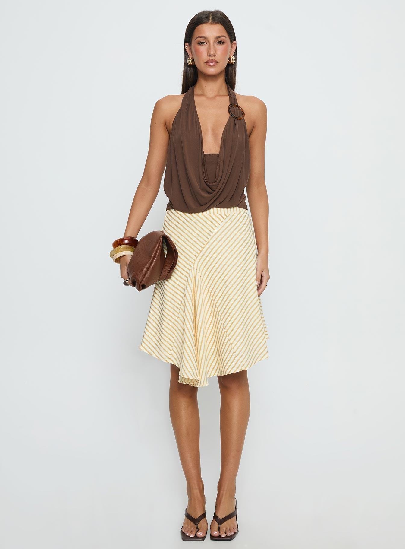 Lanelle Ring Detail Top Chocolate