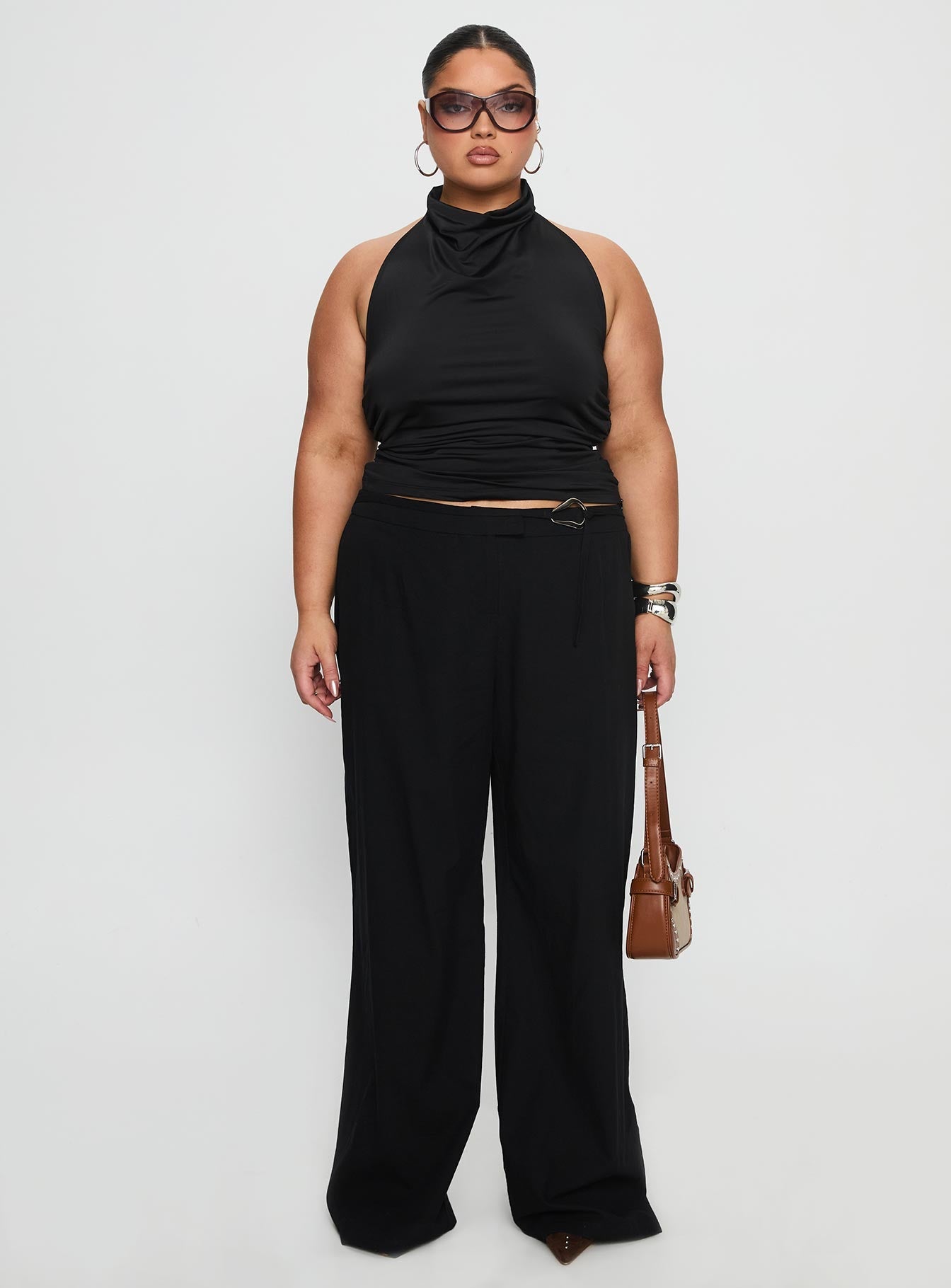 Lucetta Wide Leg Pant Black Curve