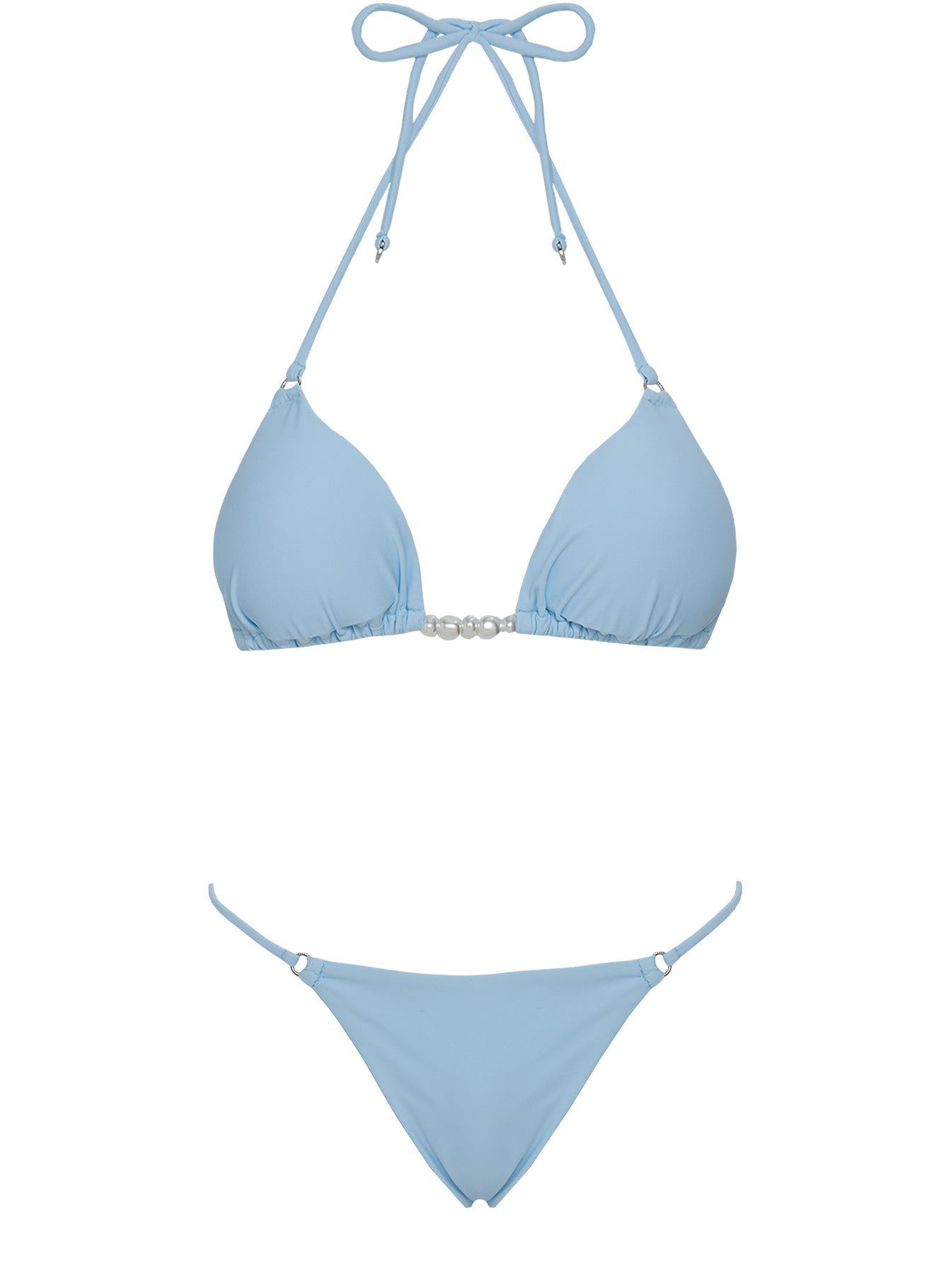 Adrah Hardware Triangle Bikini Top Blue