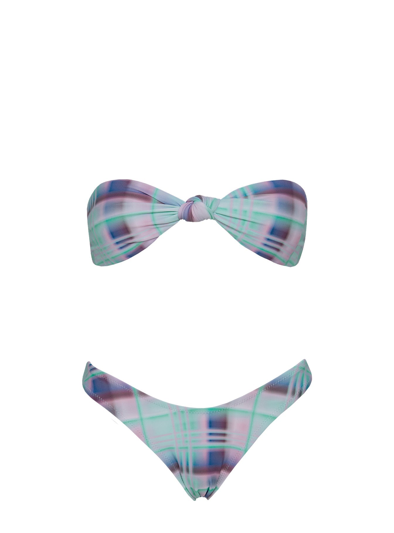 Esplanade Twist Bandeau Bikini Top Blue Multi