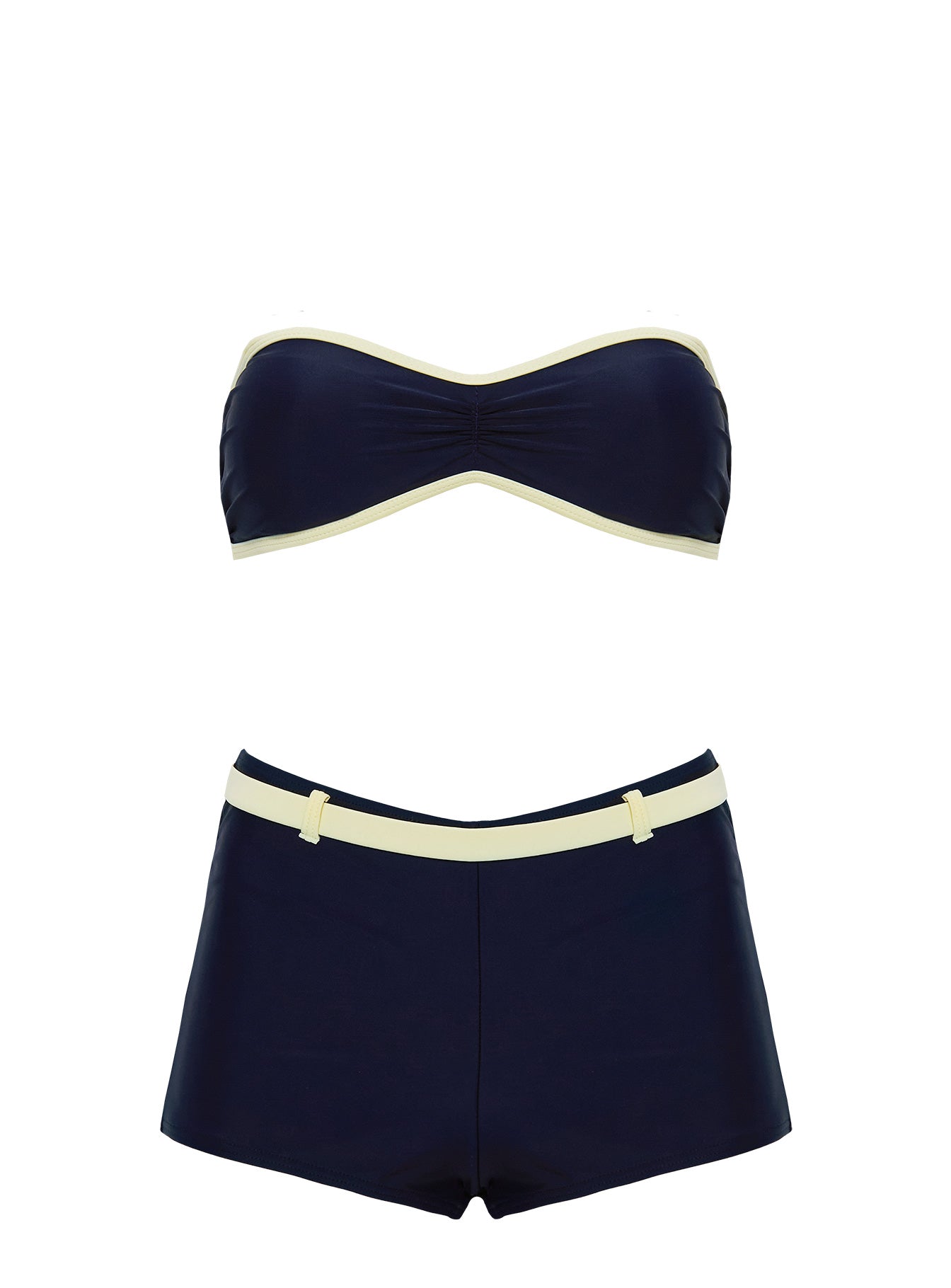 Heida Bandeau Bikini Top Navy / Yellow