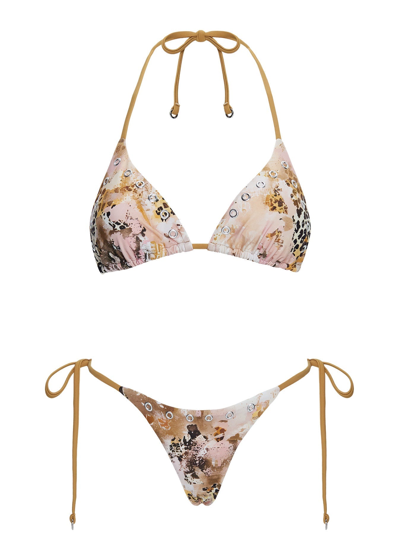 Noxie Triangle Bikini Top Leopard Multi