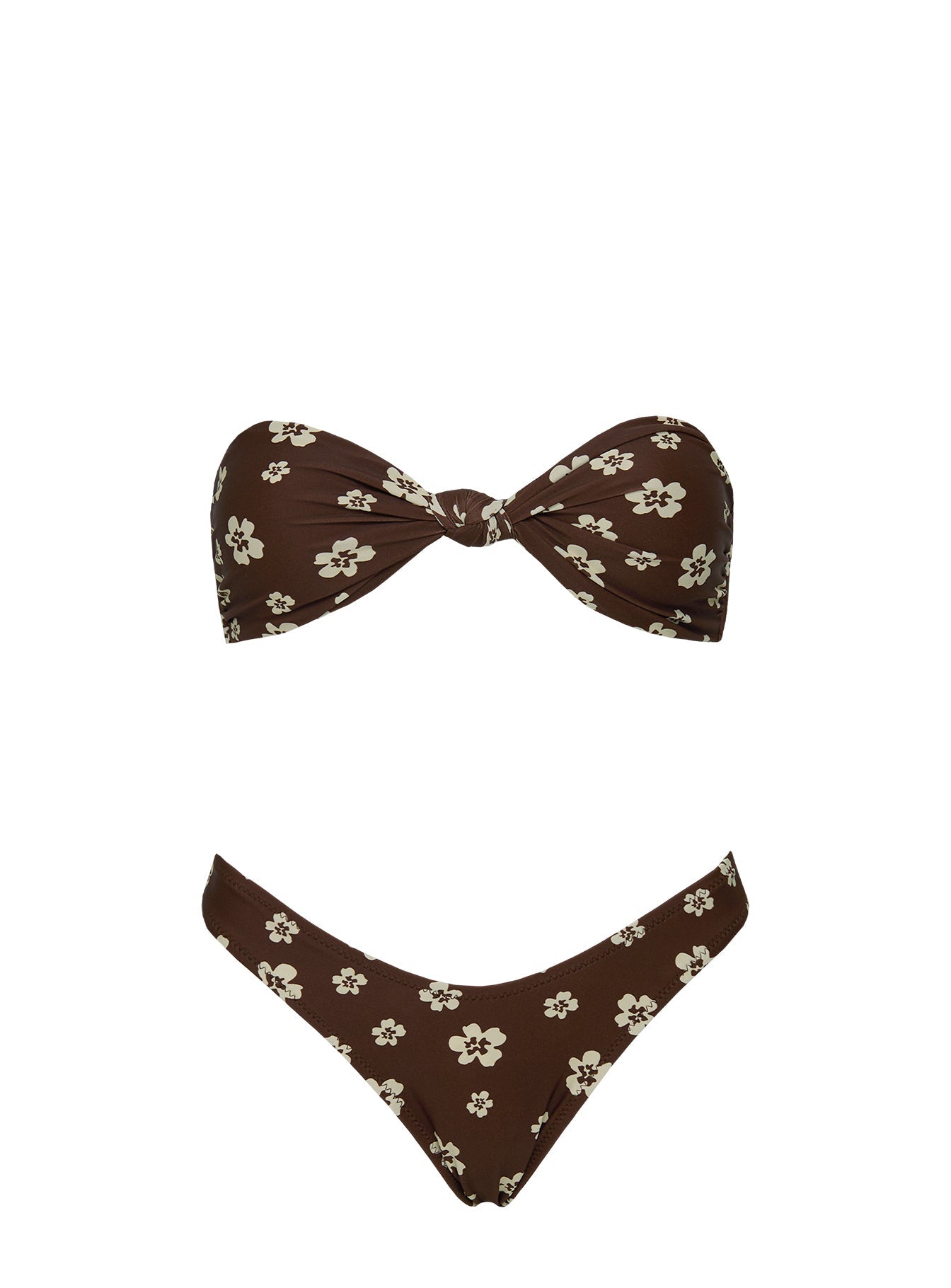 Timka High Side Bikini Bottoms Brown Floral