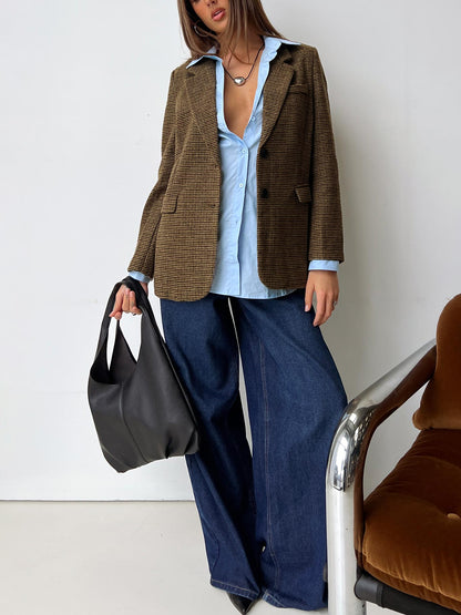 Leanah Blazer Brown Check