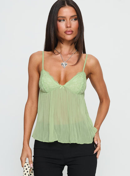Zami Pleat Top Green