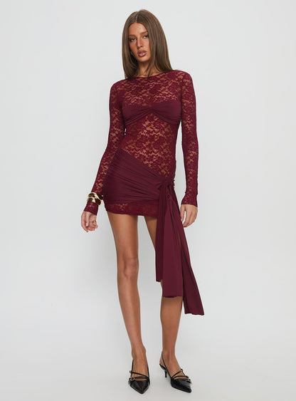 Midnight Mini Dress Garnet