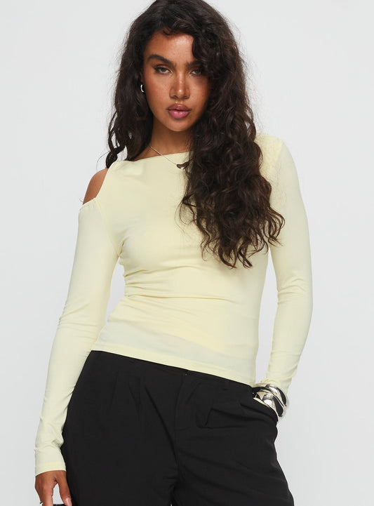 Aesha Twist Detail Long Sleeve Top Butter