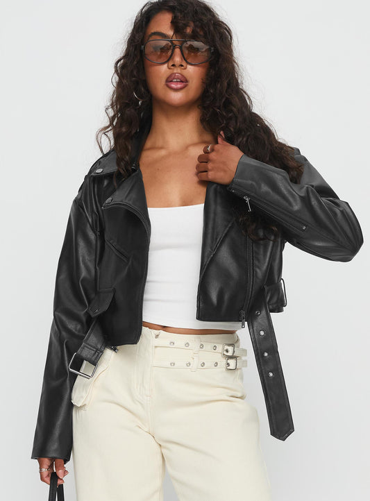 Stormwatch Faux Leather Jacket Black