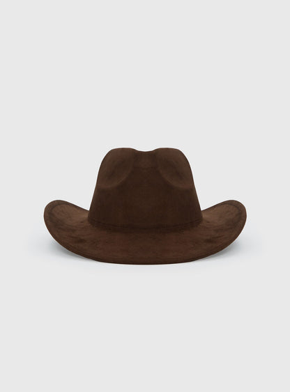 Tranquility Faux Suede Cowboy Hat Brown