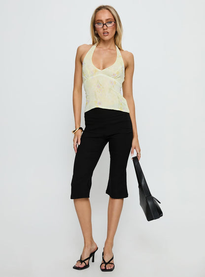 Dymond Halter Top Yellow Floral