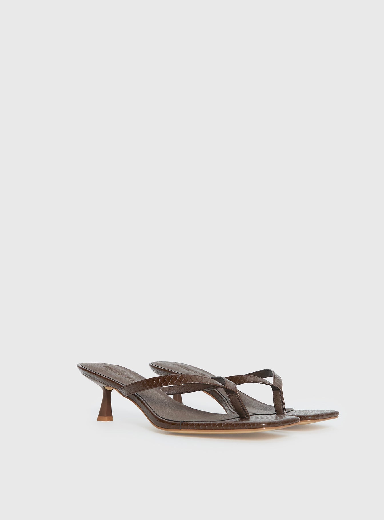 So Exclusive Snake Thong Heels Brown