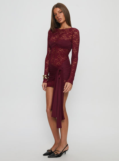 Midnight Mini Dress Garnet