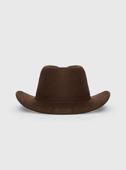 Tranquility Faux Suede Cowboy Hat Brown