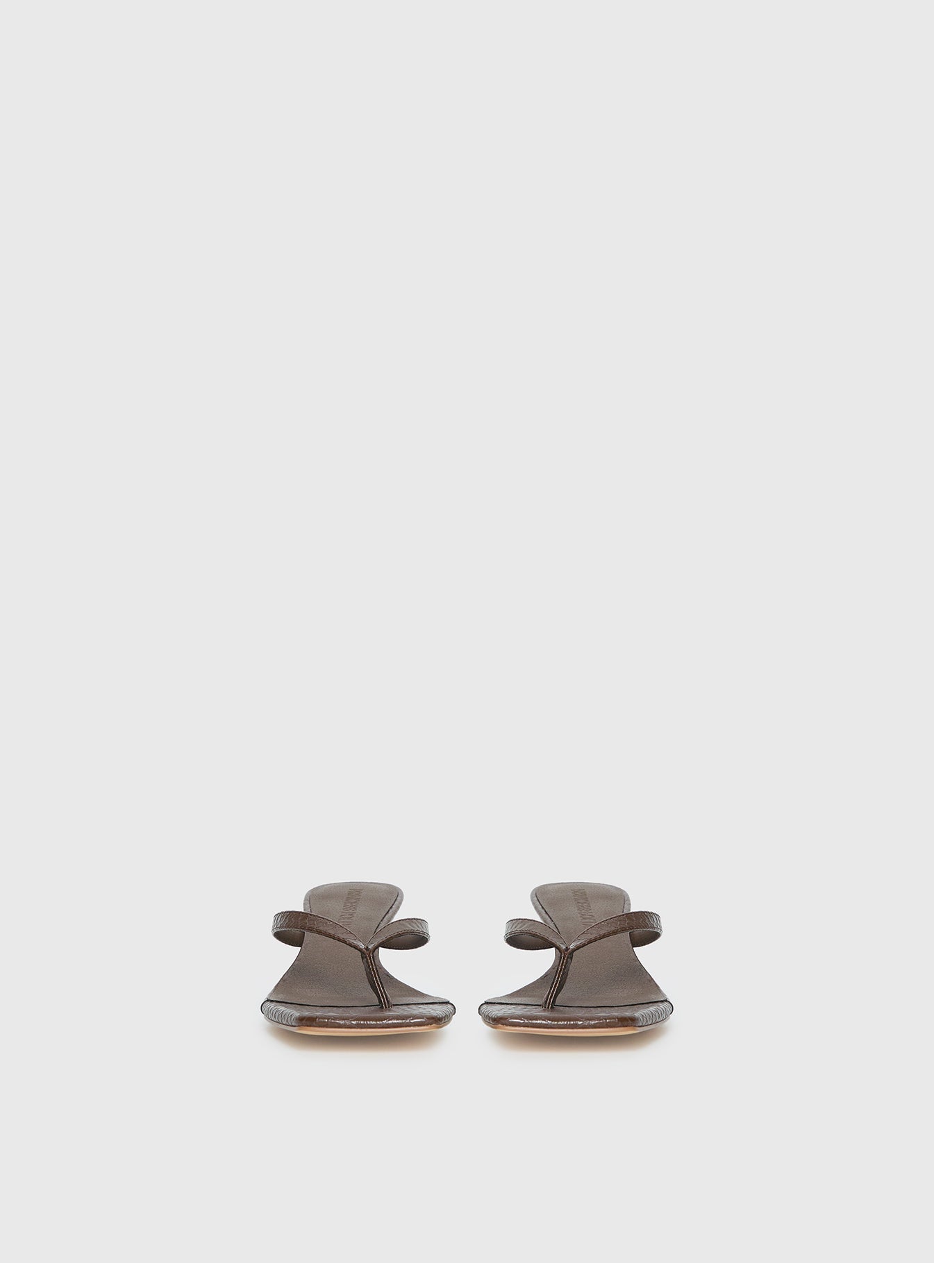So Exclusive Snake Thong Heels Brown