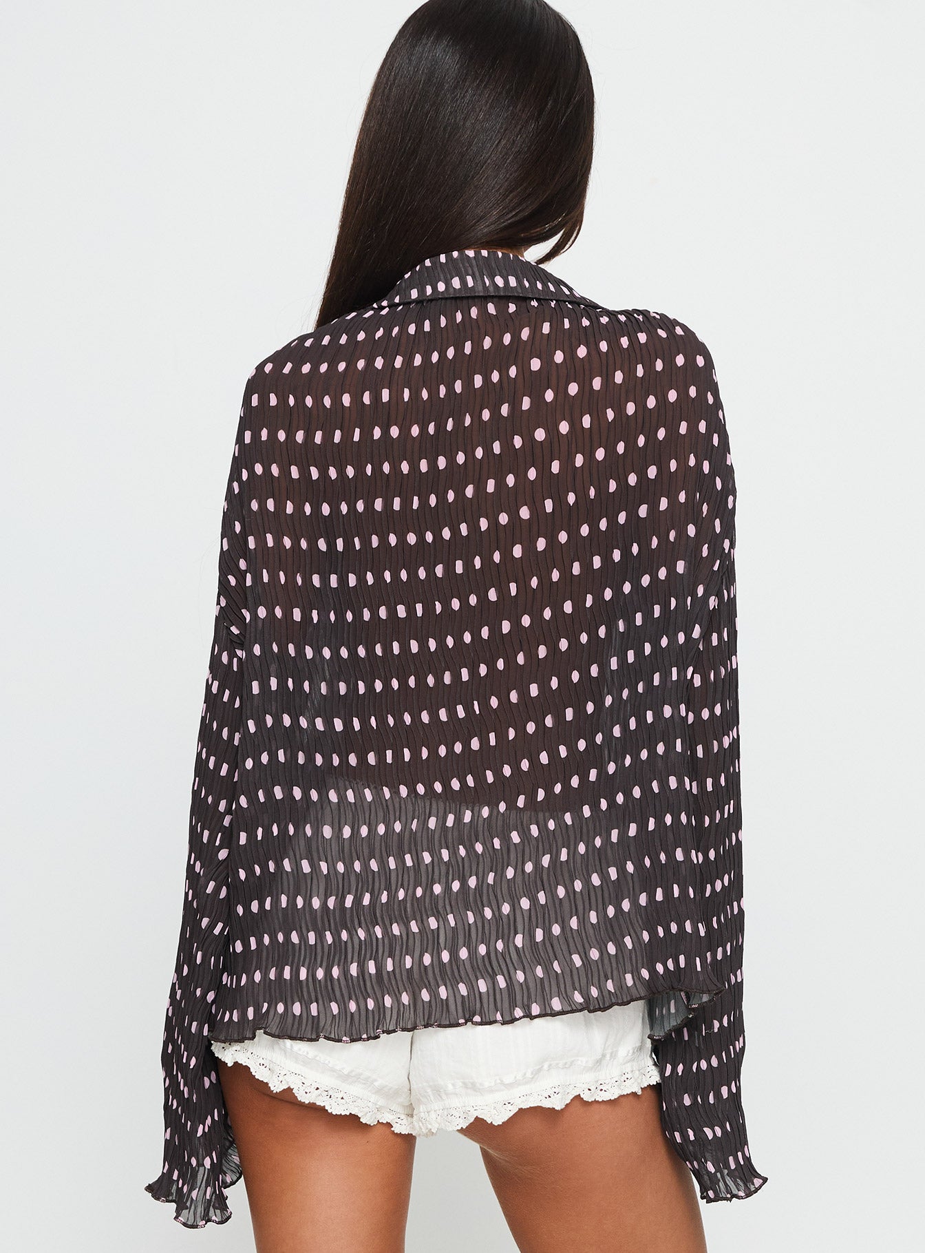 Selma Shirt Chocolate / Pink Polka