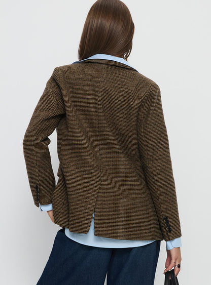 Leanah Blazer Brown Check