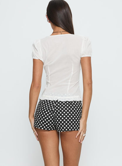 Hot Commodity Micro Shorts Black Polka Dot