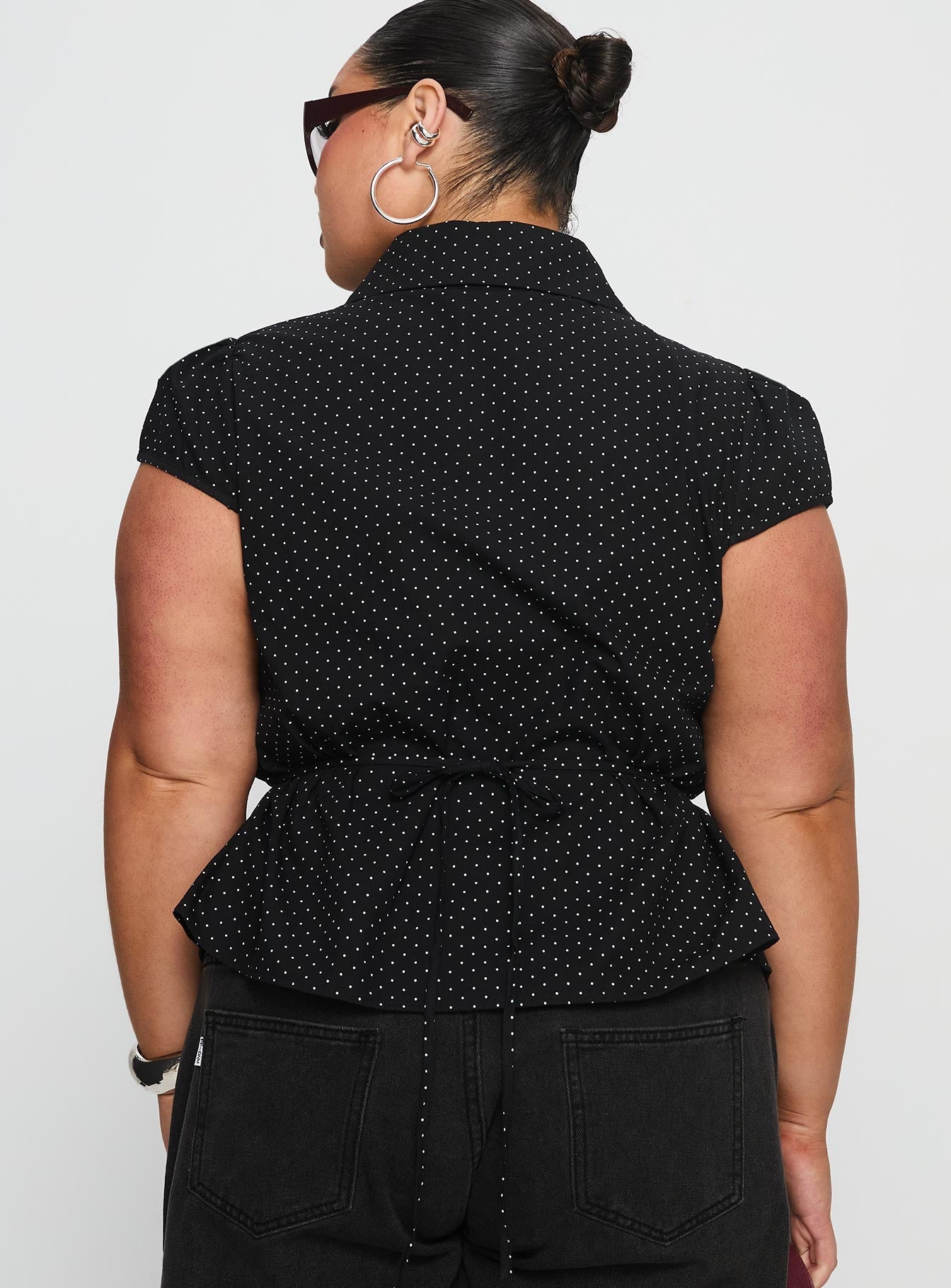 Arianwyn Short Sleeve Shirt Black Polka Curve