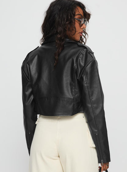 Stormwatch Faux Leather Jacket Black