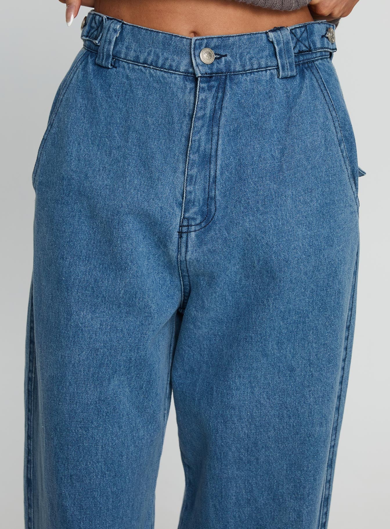 Seeker Mid Rise Wide Leg Jeans Denim