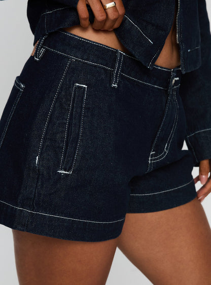 Yuritzi Denim Micro Shorts Indigo