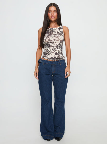 Rodeo Baby Ruched Boat Neck Top Cow Print