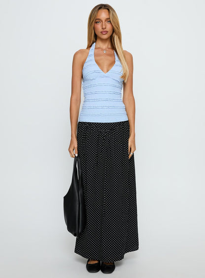 Ileene Textured Halter Top Blue