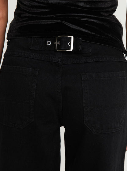 Jankins Low Rise Straight Leg Jeans Black