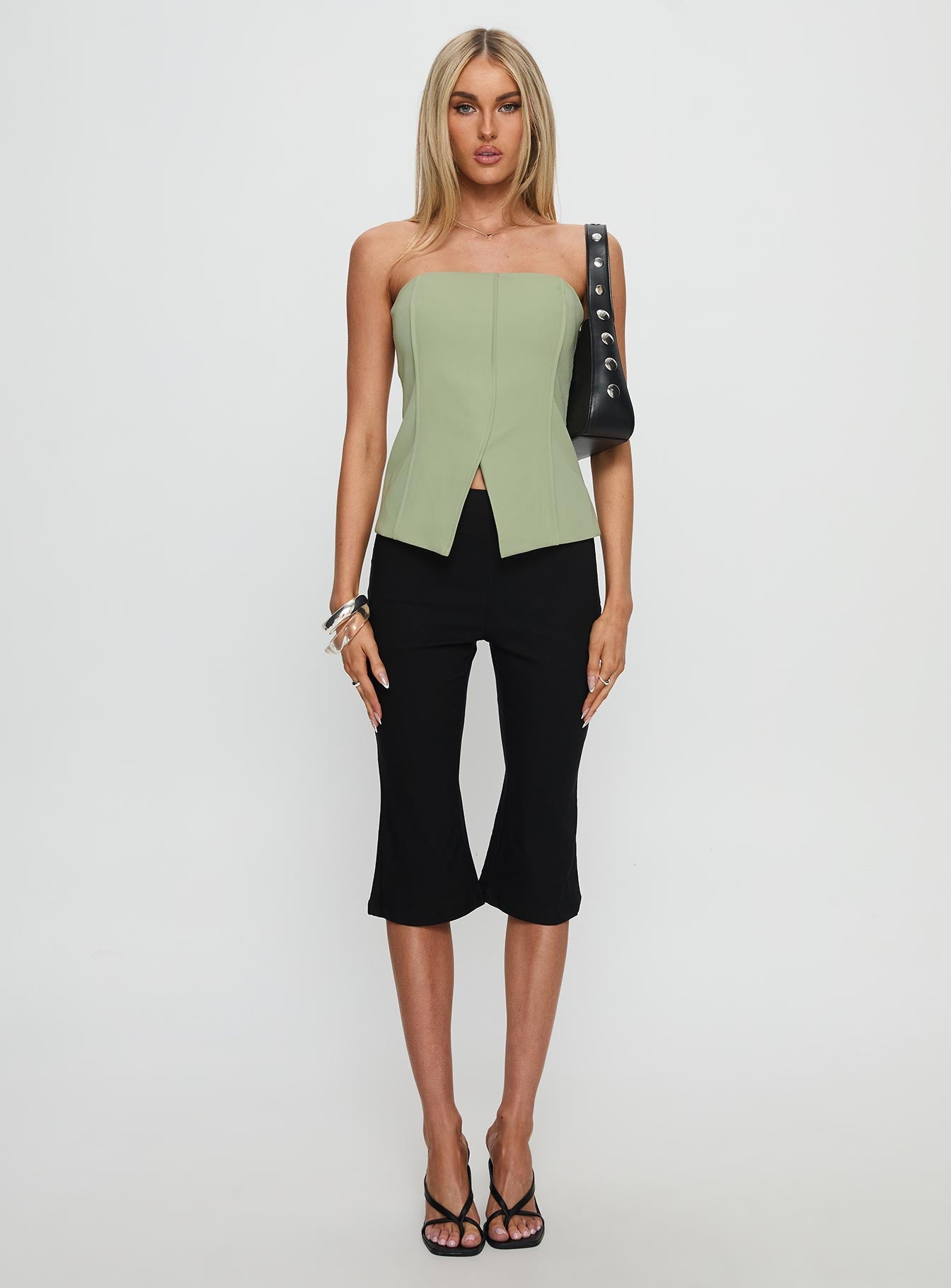 Lavish Living Strapless Top Green